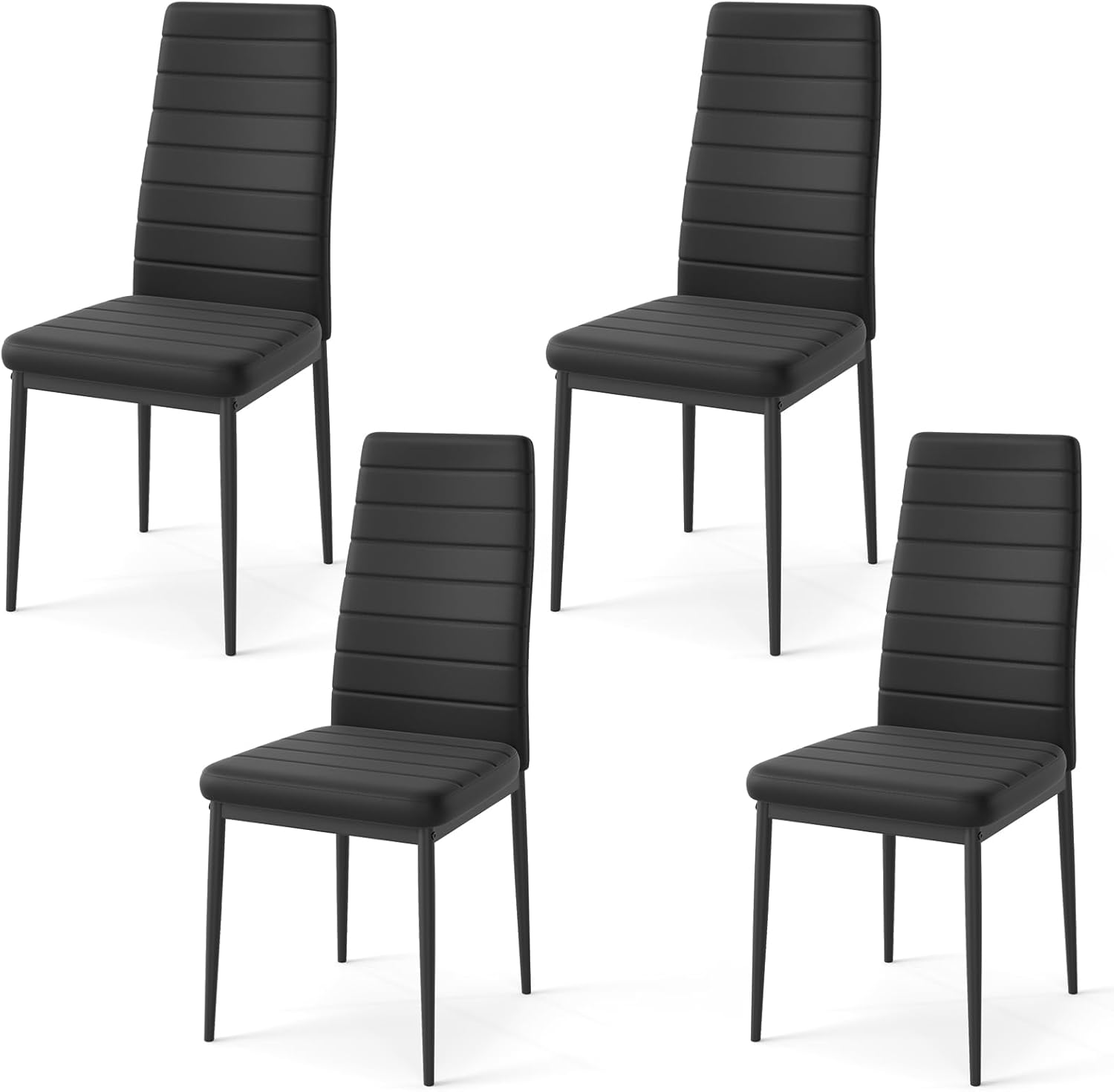 Set di sedie da pranzo con schienale alto e seduta imbottita in