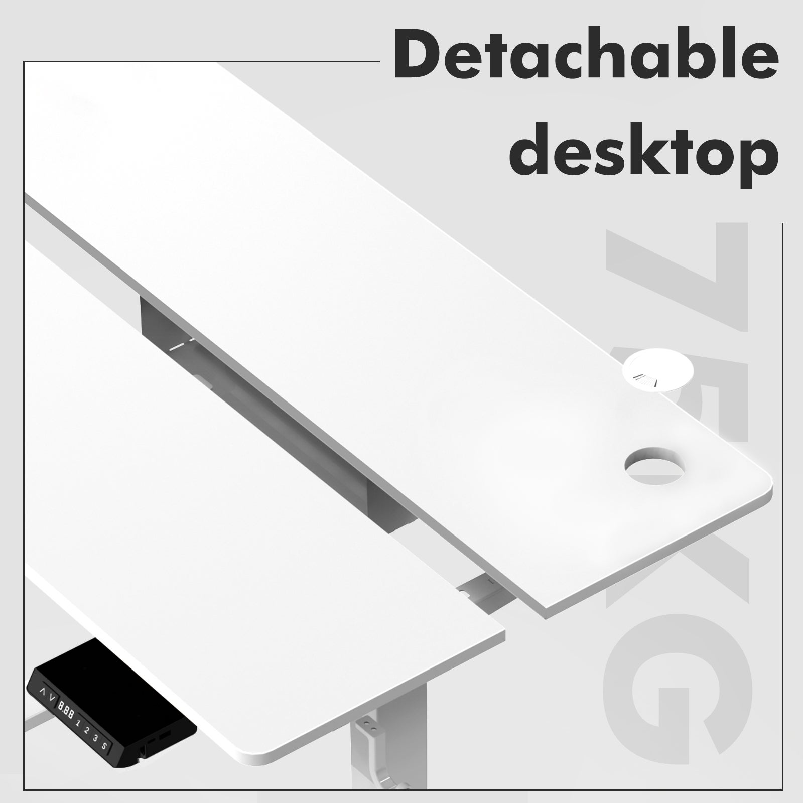 Bureau Assis-Debout Électrique, 70x140 cm, Avec Fonction Mémoire Et Anti-Collision, Ports Usb-A Et Type-C, Hauteur Réglable De 70 À 119 cm - 3