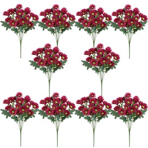 Lot De 10 Fleurs Artificielles : Chrysanthèmes Artificiels