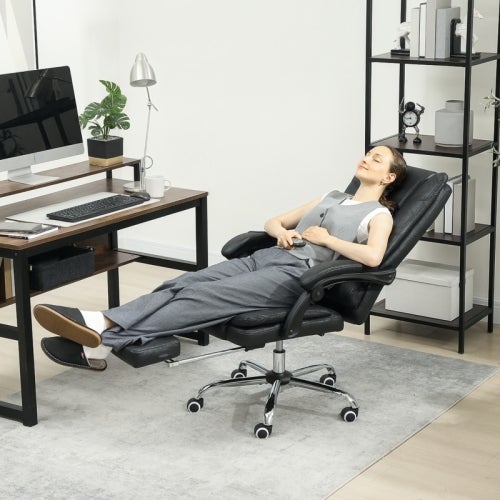 Poltrona da ufficio con massaggio, poggiapiedi, schienale