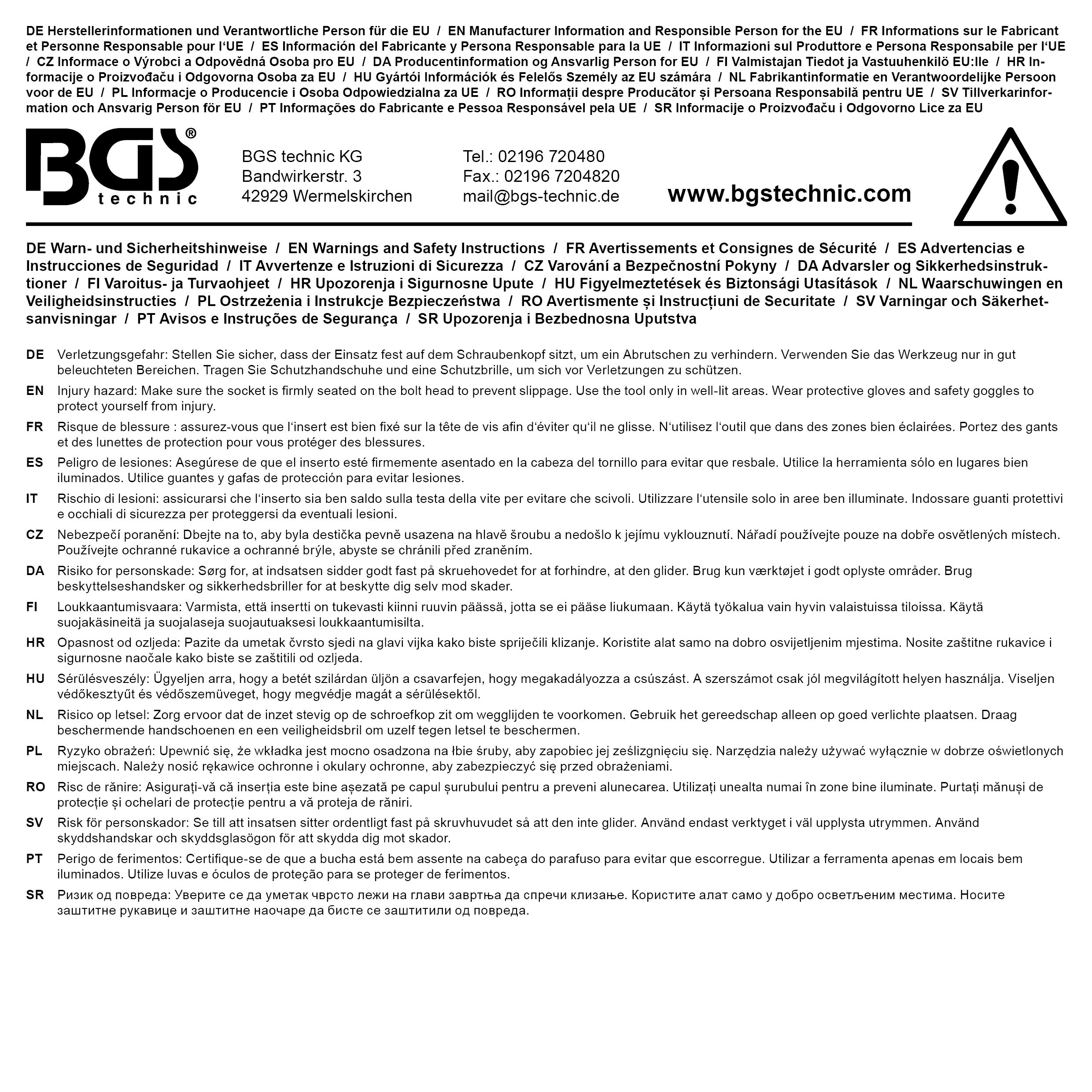 Douille pour clé, douze pans | 6,3 mm (1/4