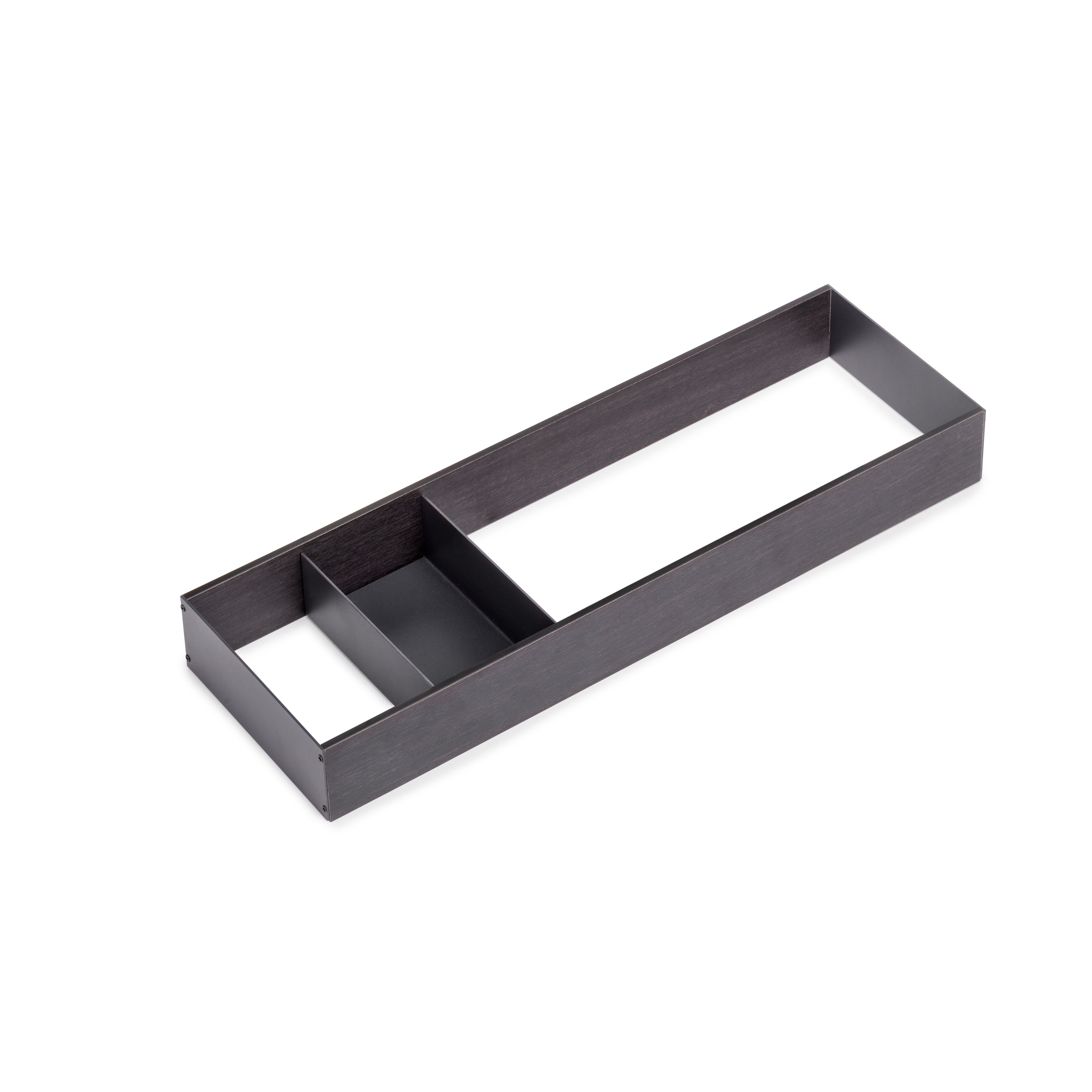 Emuca Organizer do szuflad Orderbox, 150x470 mm, Stal i Drewno, Szary antracytowy