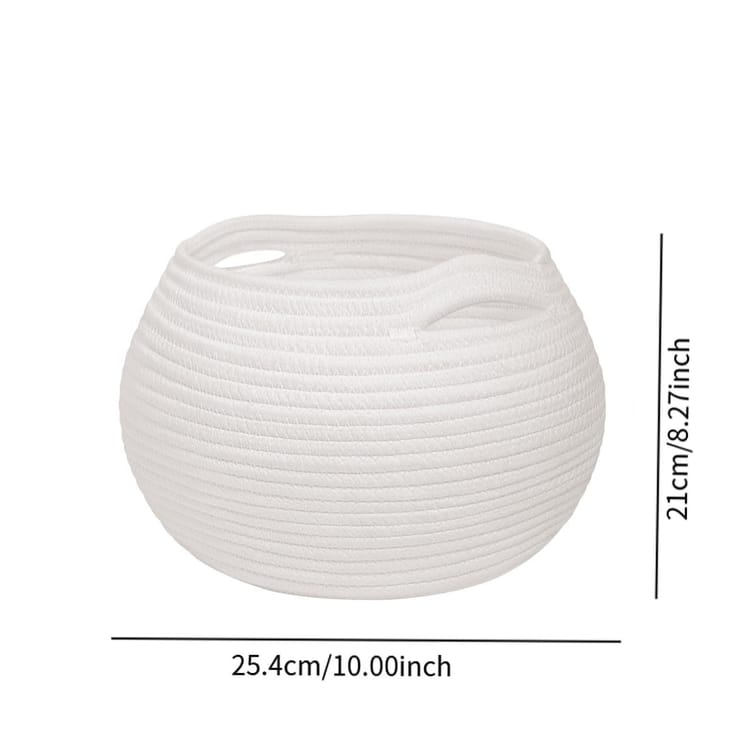 Kosz do przechowywania - kosz na pranie - kosz okrągły - pleciony kosz z półką - kosz na papier toaletowy - kosz na zabawki - 25 x 21 cm - 2