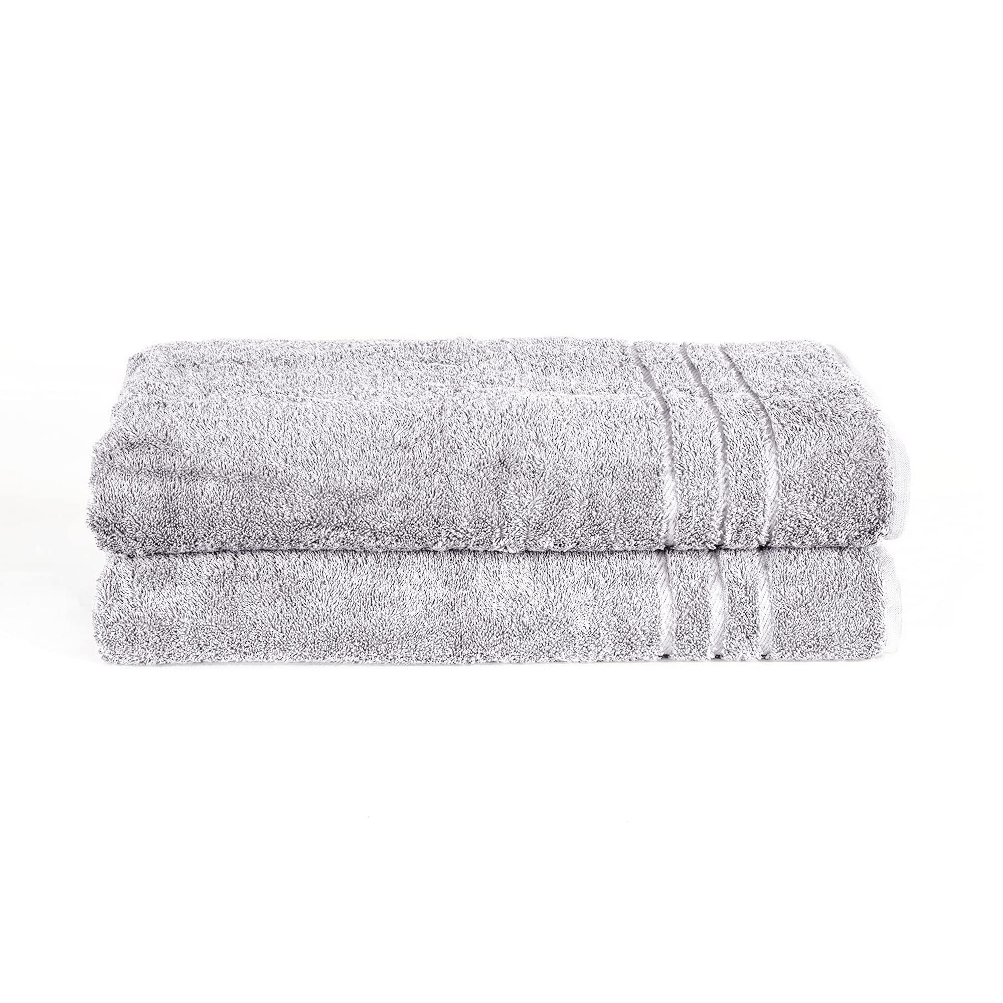 Komfortec Asciugamani 2 Per Sauna 80x200 Cm In 100% Cotone,470 G/m², Asciugamano Doccia Grande, Morbido, Asciugatura Rapida, Grigio Antracite/Verdescura