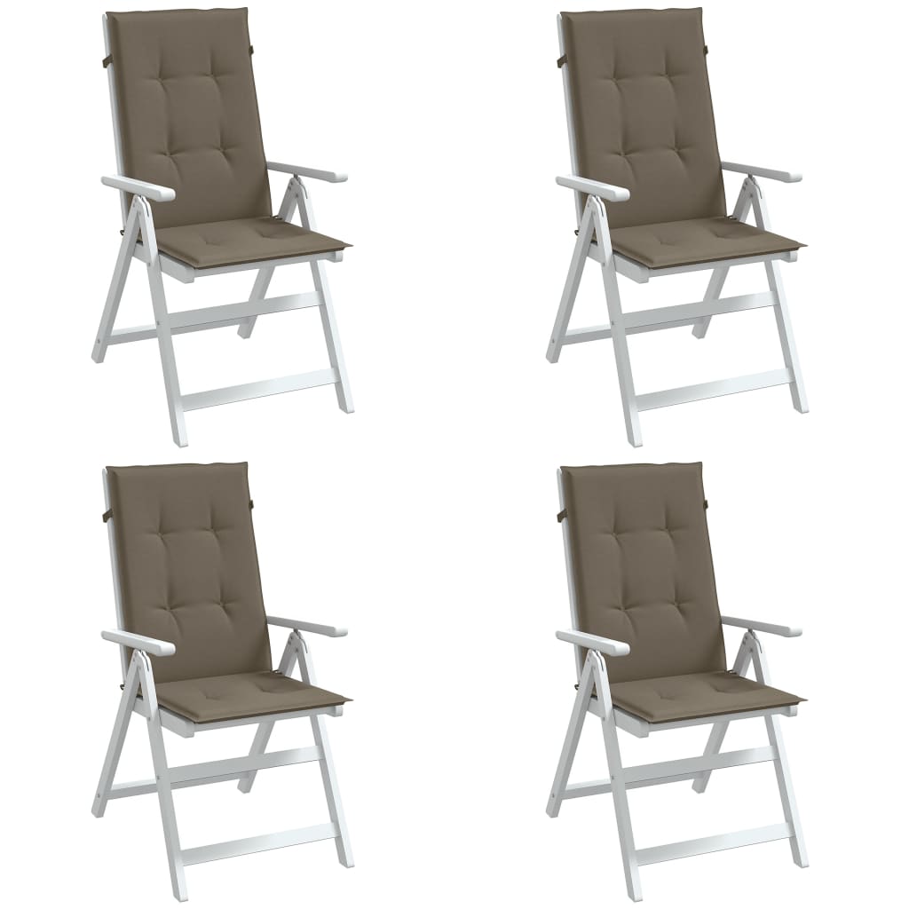 Poduszki na krzesła z wysokim oparciem, 4 szt., melanż taupe vidaXL