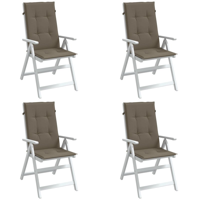 Poduszki na krzesła z wysokim oparciem, 4 szt., melanż taupe vidaXL
