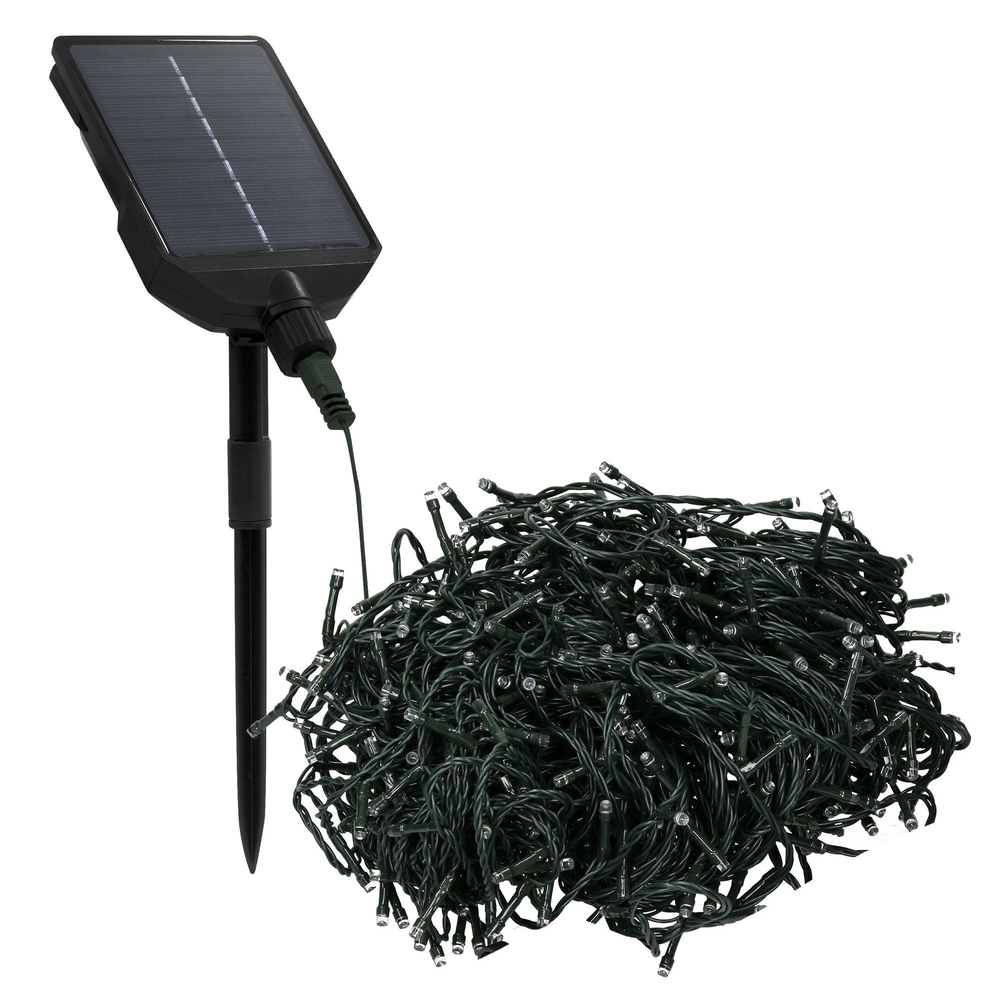ECD Germany lampki choinkowe solarne 11 m 560 LED ciepłe białe wodoodporne IP44 z pilotem i timerem 13 trybów dekoracja ogrodowa na boże narodzenie