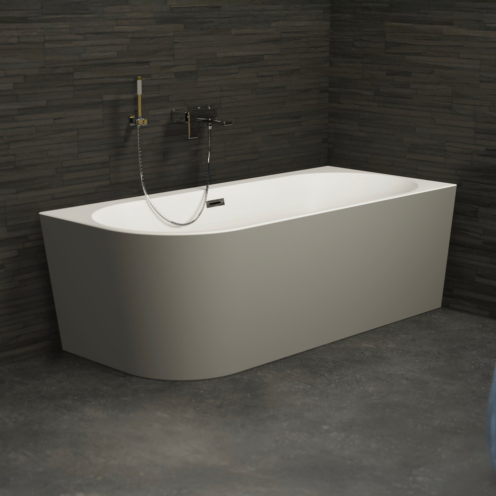 Baignoire Ilot Capri 160 droite grise 160 x76 x58 cm, by SPALINA - 4