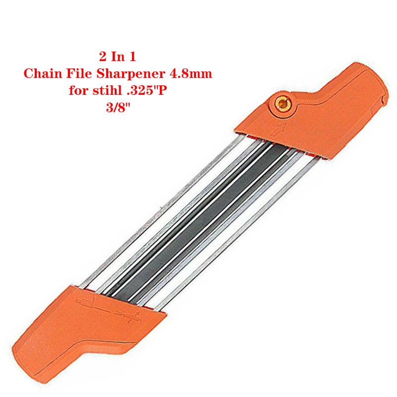 Affilatrice per motosega 2 in 1 Catena per motosega manuale 3/8P 4,8 mm Affilatura denti per motosega Attrezzi da giardino - 2