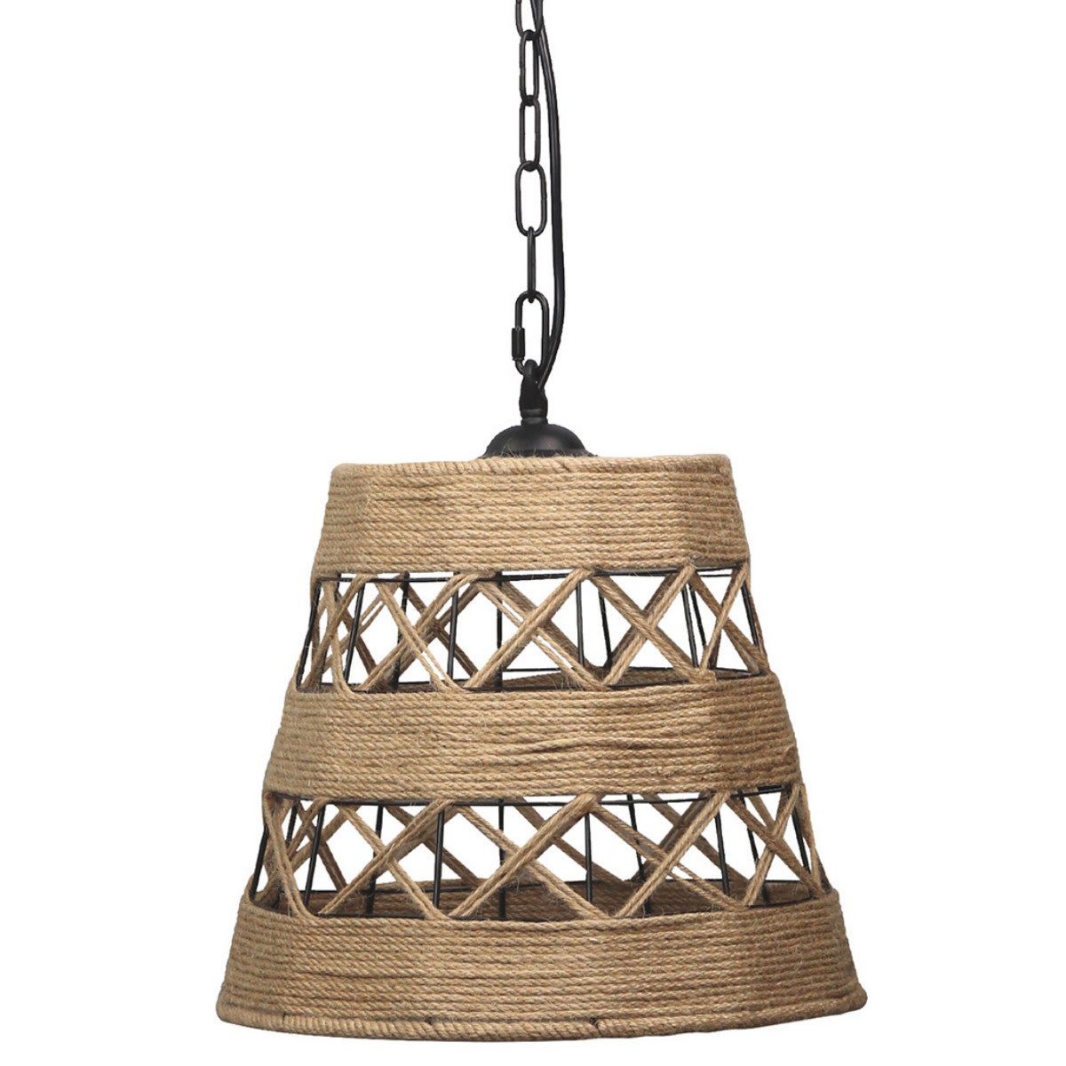 Lampa wisząca Alma czarno-brązowa 1xE27x20W boho wym: 115 x 37 x 31 cm sznurek / sizal Polux