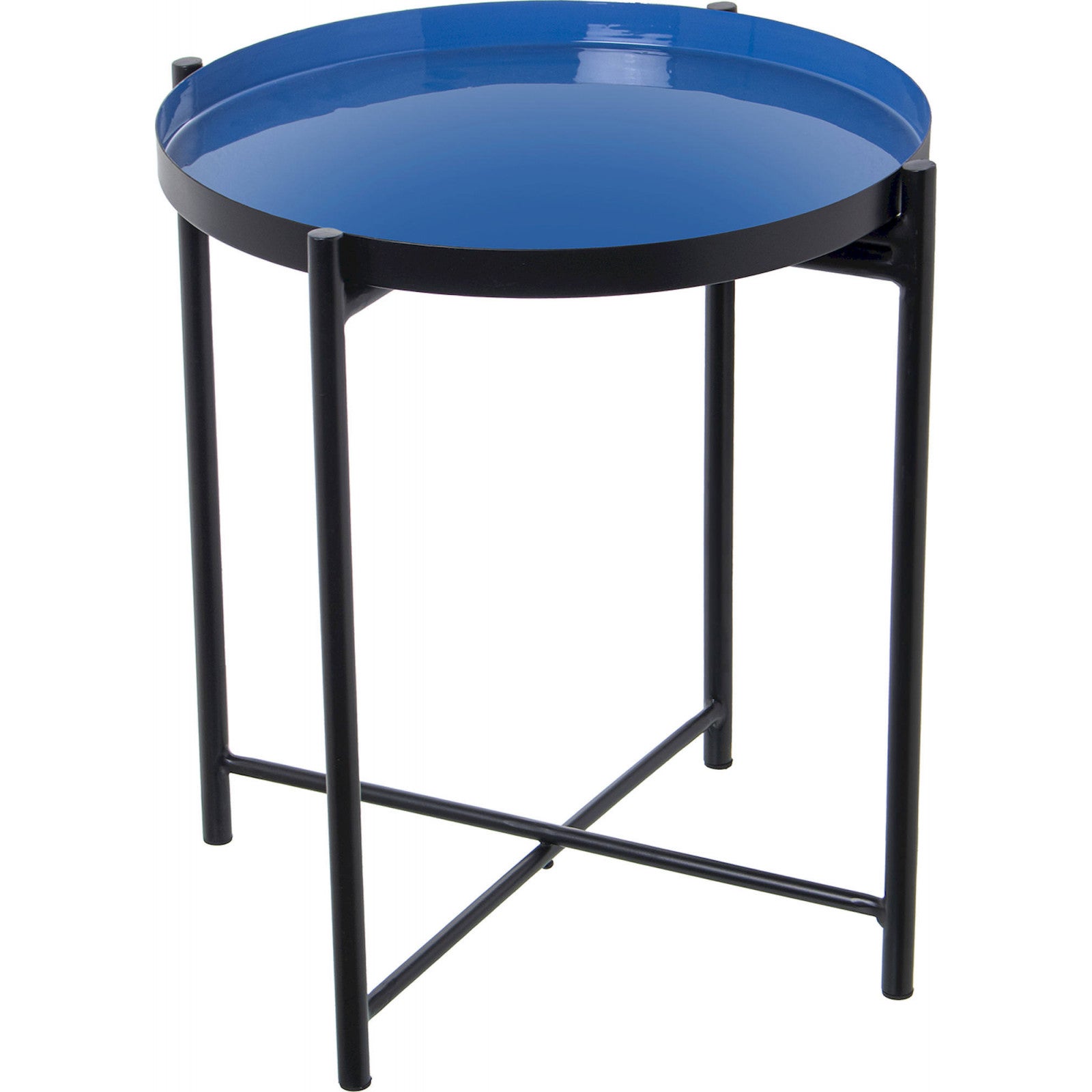 Table d appoint l gance m tallique bleue 50 x 52 cm bleu fonc maill 
