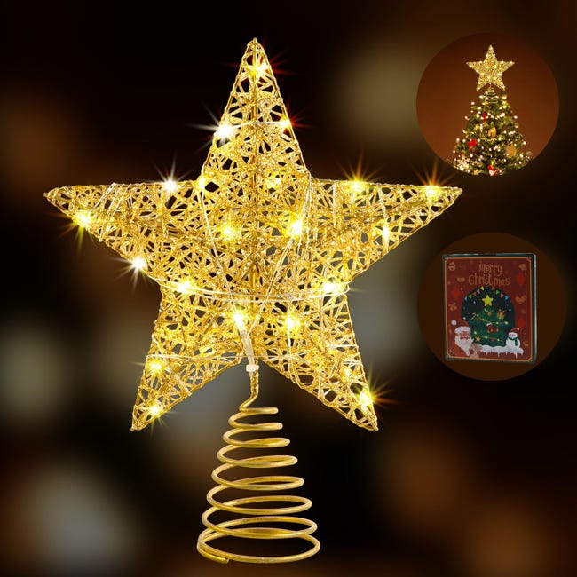 Teksome Angelo Puntale per Albero di Natale con luci | Decorazioni per Decorazioni per Albero di Natale con di Piume Bianche | Albero di Natale Angel Treetop per la Decorazione Domestica Teksome Angelo Puntale per Albero di Natale con luci | Decorazioni per Decorazioni per Albero di Natale con di Piume Bianche | Albero di Natale Angel Treetop per la Decorazione Domestica