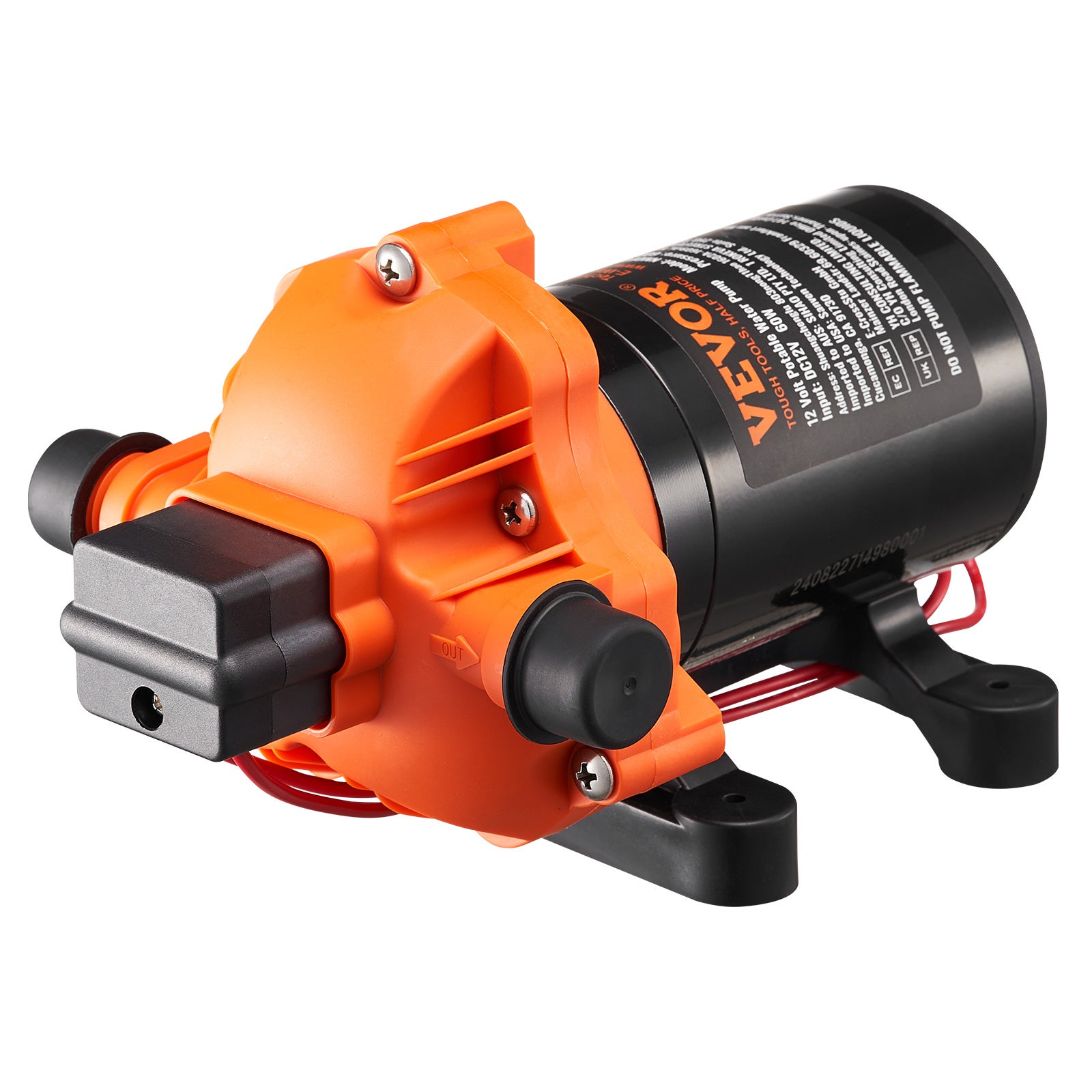 Pompa membranowa 12 V 1,8 GPM 6,81 l/min 3-komorowy przełącznik ciśnienia pompy wodnej 60 W VEVOR