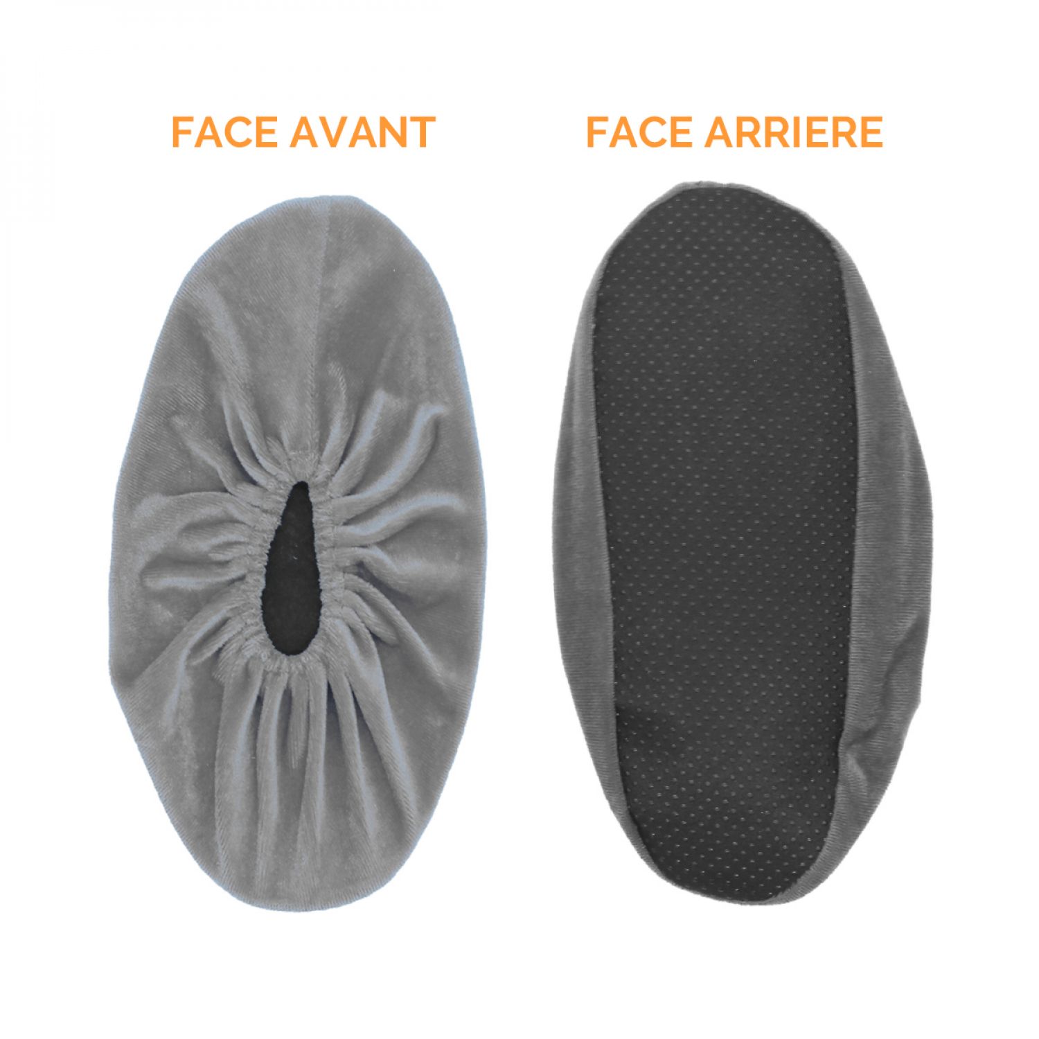 Lot de 5 paires de surchaussures lavables antidérapantes - Gris - Vivezen - 5