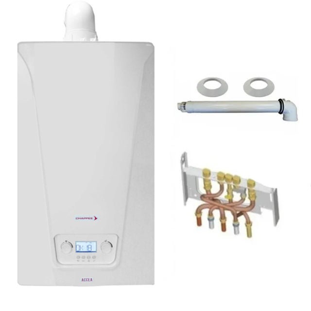 Chaudière Gaz Murale Condensation Accea Chappée 25 kW Complète (Ventouse + Douilles + Dosseret)