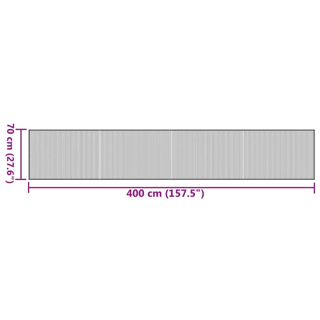 Tapis rectangulaire marron 70x400 bambou - 8