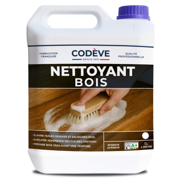 Nettoyant Bois - 5 L - Codeve Bois - Pour Le Dégraissage De Votre Bois Résineux, Feuillu Ou Tropical.