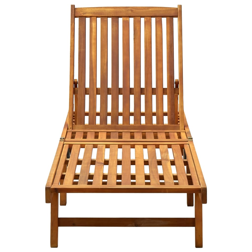 Maison Exclusive - Chaise longue de jardin avec coussin Bois d'acacia solide - 3
