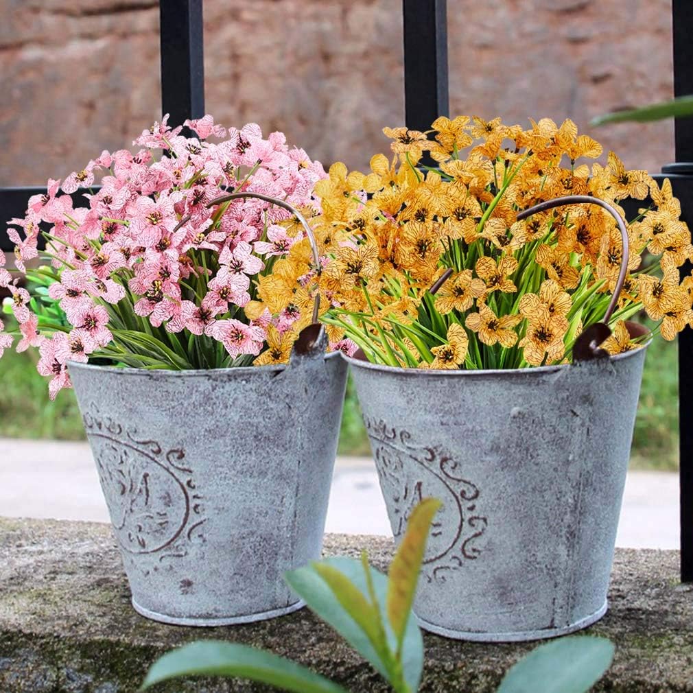 8 mazzi di fiori artificiali per esterni, arbusti, piante resistenti ai