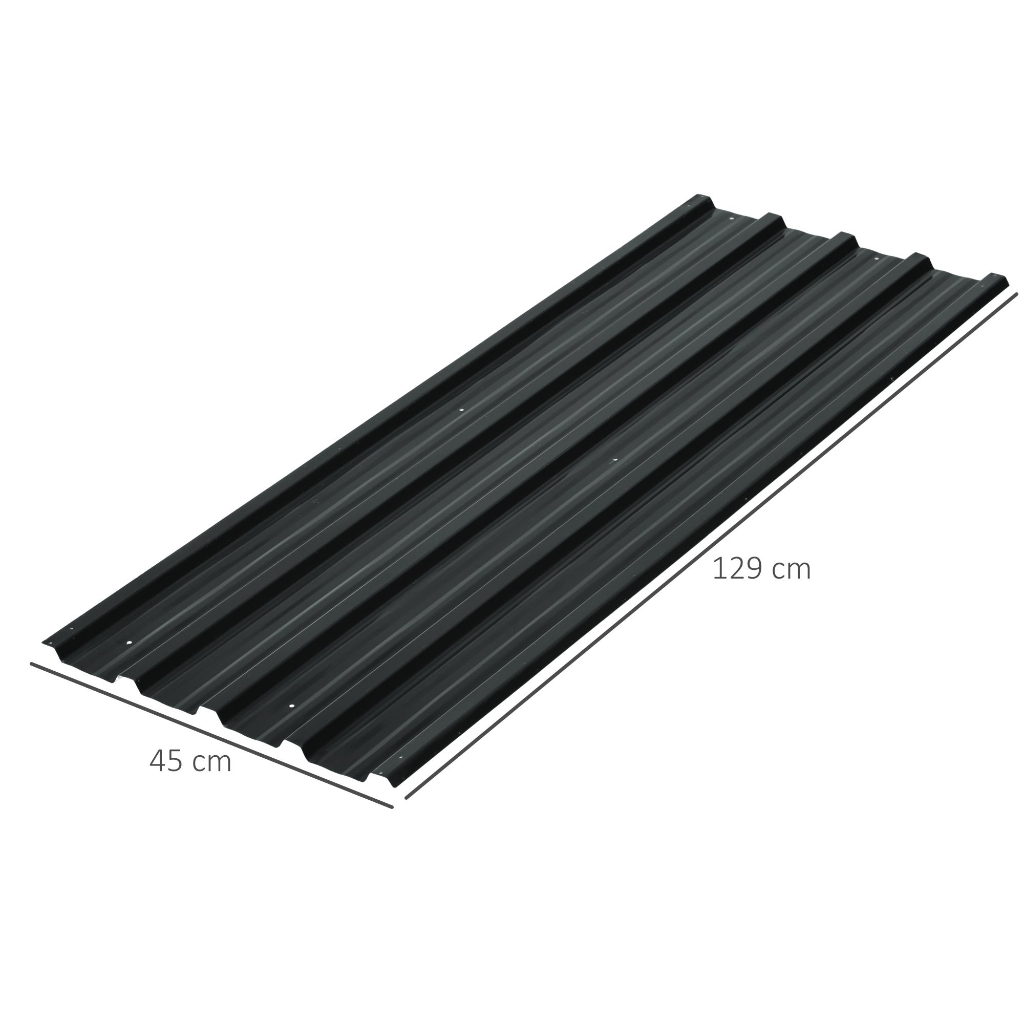 Conjunto de 12 paneles de acero galvanizado, resistentes a la intemperie, color gris antracita, dimensiones del panel 129L x 45W cm - 5