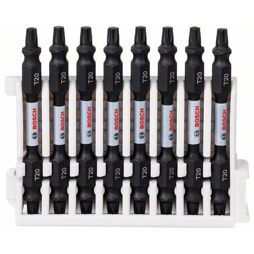 Bosch Professional 8 pz. di Bit di Avvitamento Doppi Set Torx (Impact Control, 8 x T20-T20 Bits, Lunghezza 65mm, Pick and Click, Accessorio Avvitatore