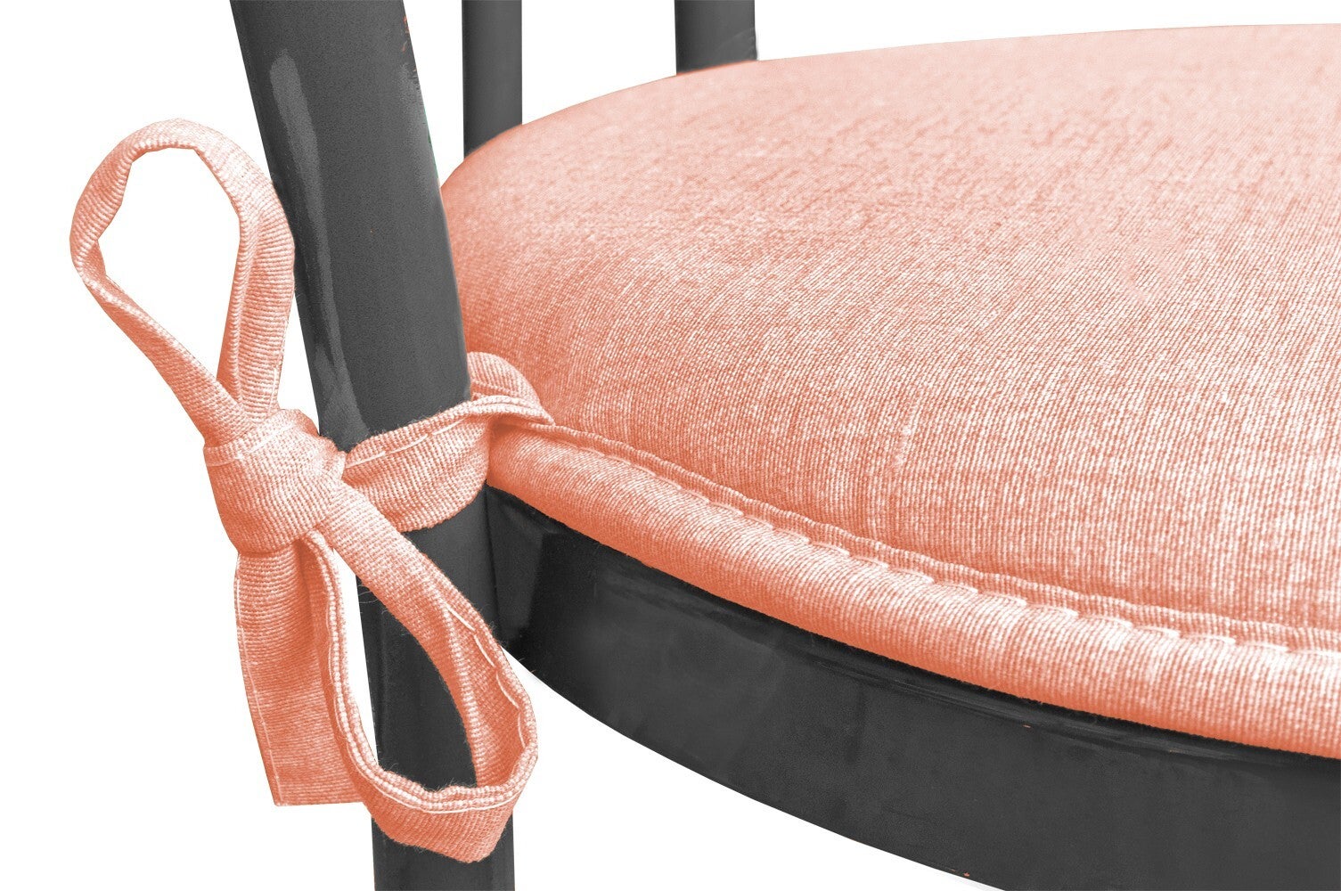 Lot De 4 Coussins De Chaise Rond Coton Lavable Doux Housse De Chaise Couleur Unie Pastel Rose - 3