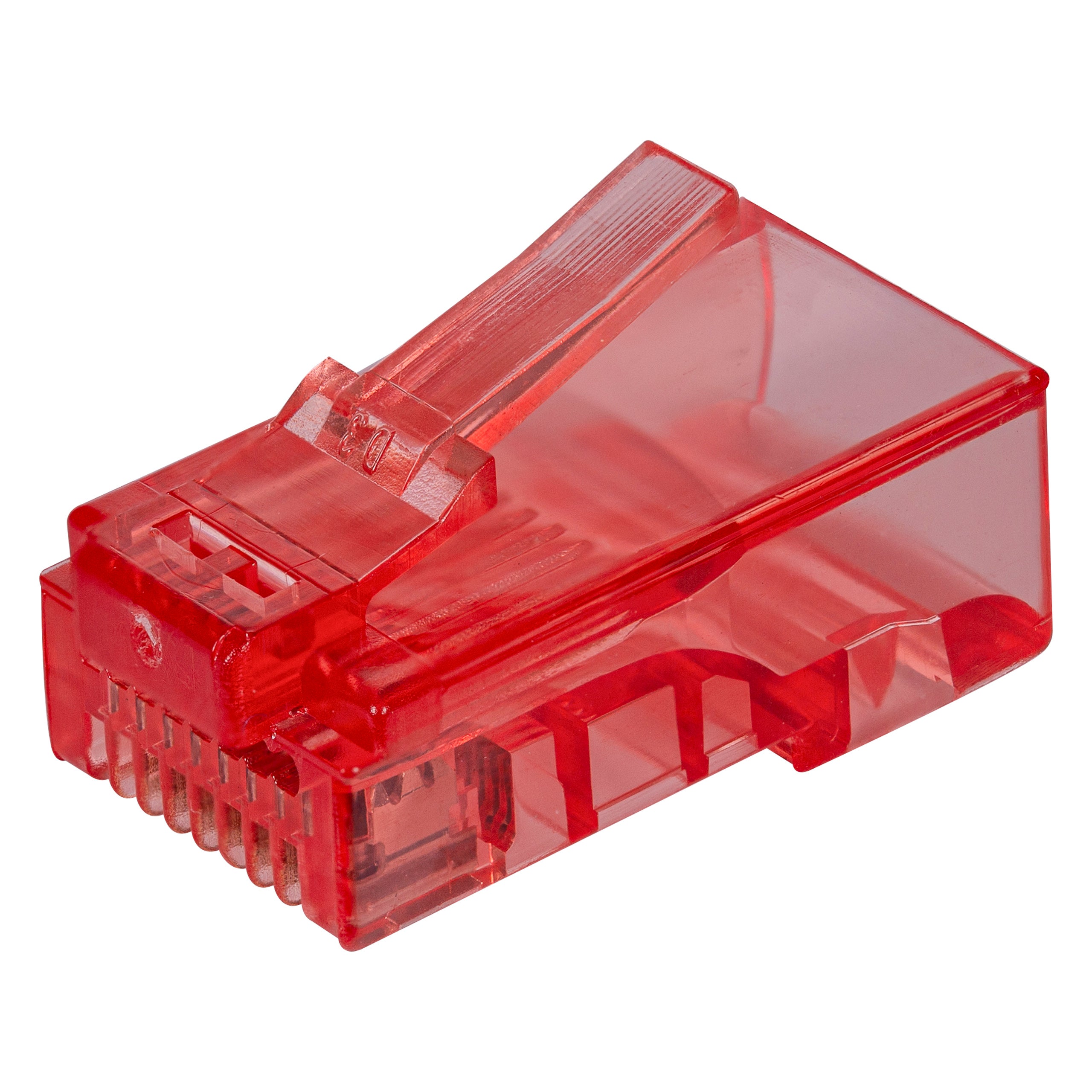 Wtyki przelotowe RJ45 8P8C kat.5e UTP drut linka NEKU czerwone 100szt