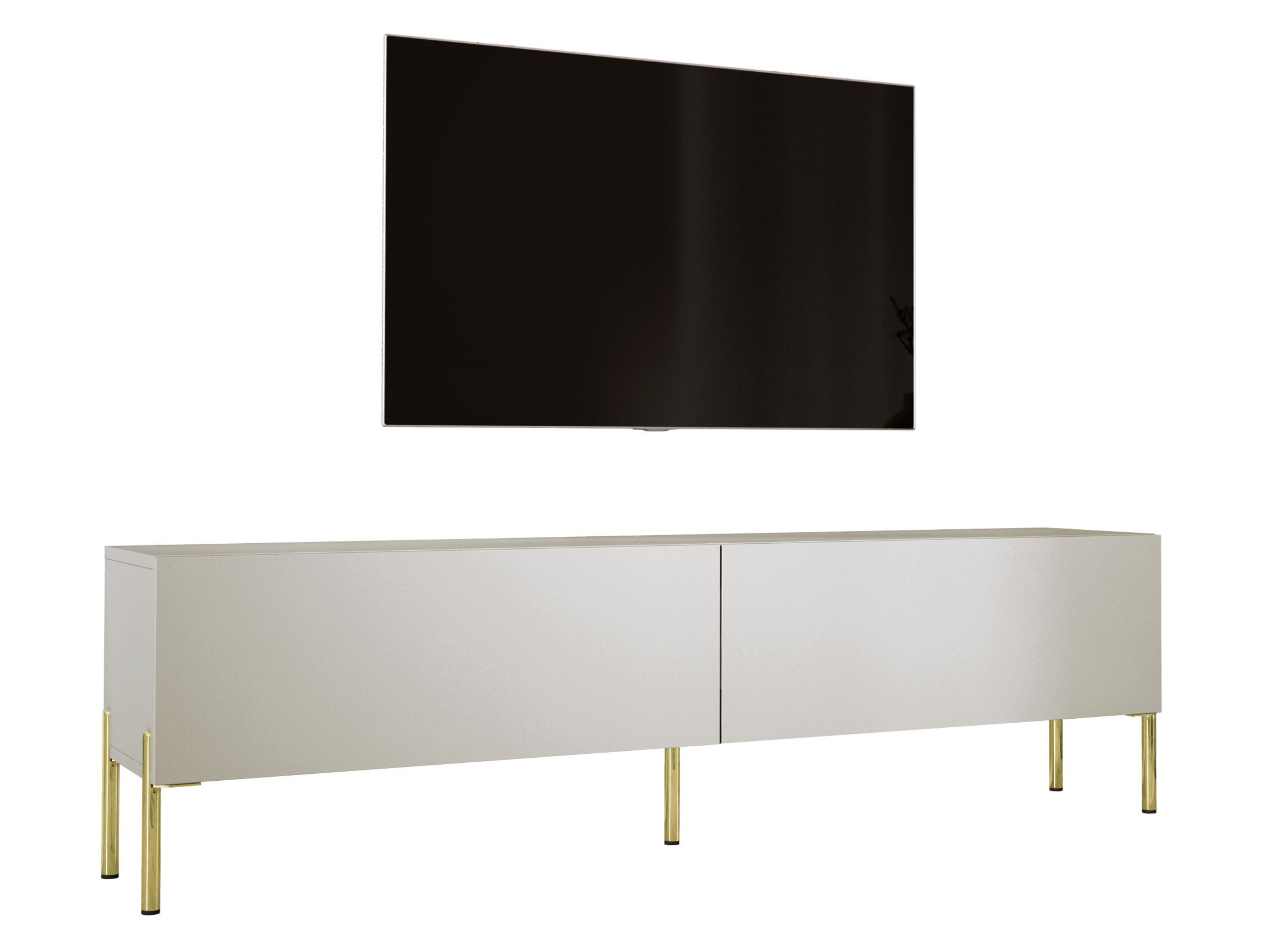 Szafka RTV : Kaszmir, złote nogi, 170 x 32 x 52 cm