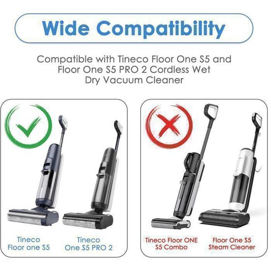 Kit d'accessoires - Tineco - Floor One S5 - Aspirateur eau et poussire - Compatible S5 PRO -2 rouleaux - 6