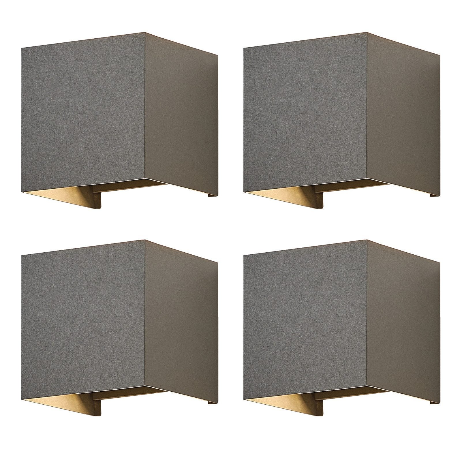 ZMH Kinkiet LED - 4ER Kinkiet zewnętrzny LED Kinkiet Reflektor 5W Ciepła biel Schody