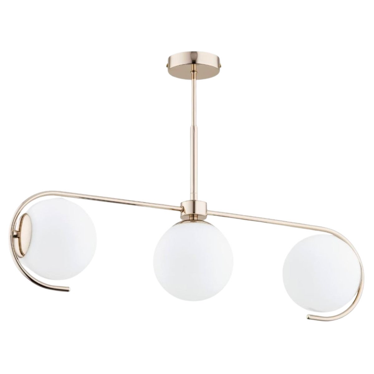 Lampa wisząca Astana złoto-biała 3xE14x40W nowoczesna wym: 47 x 72 x 15 cm szkło Alfa