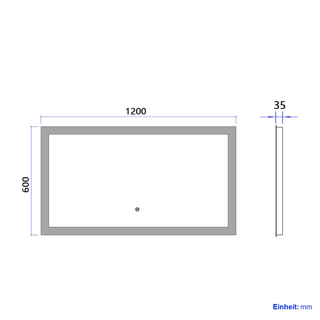 EMKE Miroir de Salle de Bain LED 120x60cm avec éclairage lumière Blanche Froide, Interrupteur Tactile, Dimmable, Fonction Mémoire, IP44 Étanchéité - 5