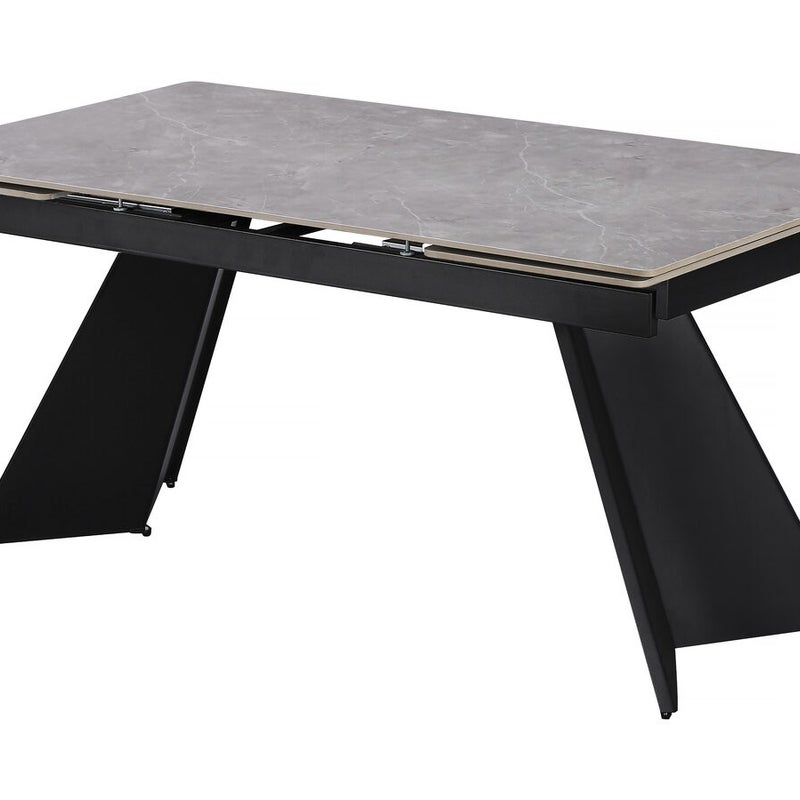 Rozkładany ceramiczny stół jadalny dla 6-10 osób "Equinoxe" - Marmurowoszary