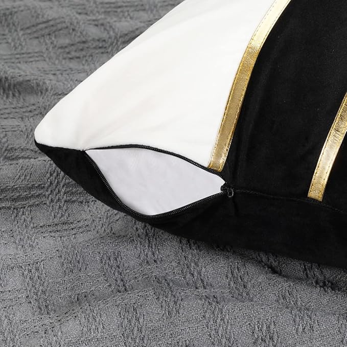 Housse de Coussin en Cuir Doré 45x45cm, Élégante et Moderne pour Canapé et Lit, Décoration Luxueuse - Lot de 2 - 3