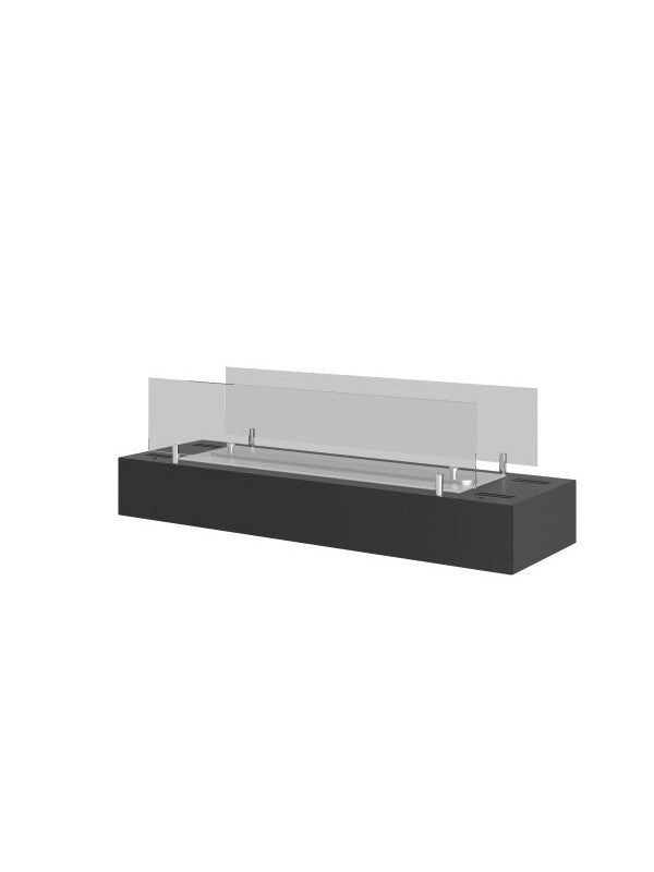 FIREBOX 600 - Insert bioéthanol autoportant noir mat - avec vitre ...