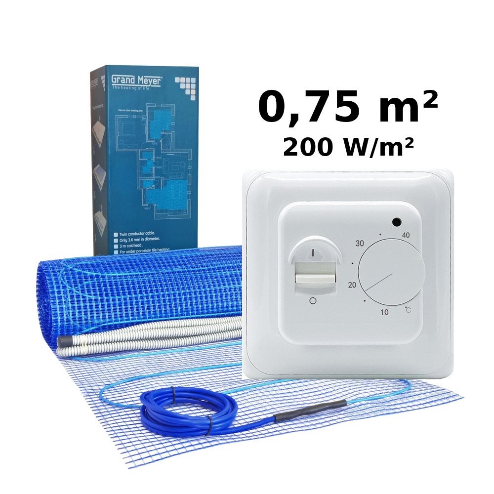 Zestaw do ogrzewania podłogowego 0,75 m², 200 W/m² + termostat MST-1