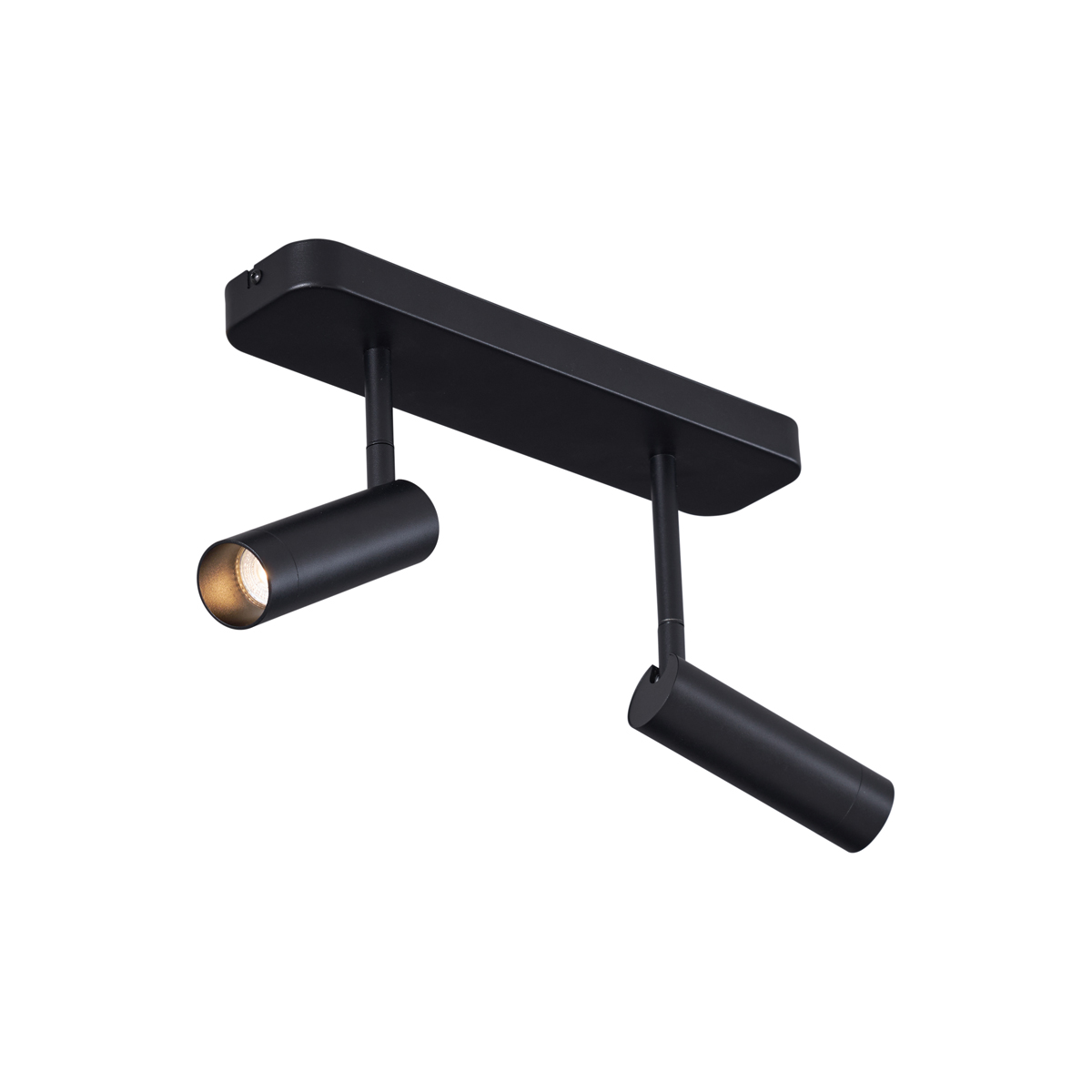 Zaokrąglony reflektor sufitowy czarny GU10 35mm 2-punktowy obrotowy i uchylny - Kate