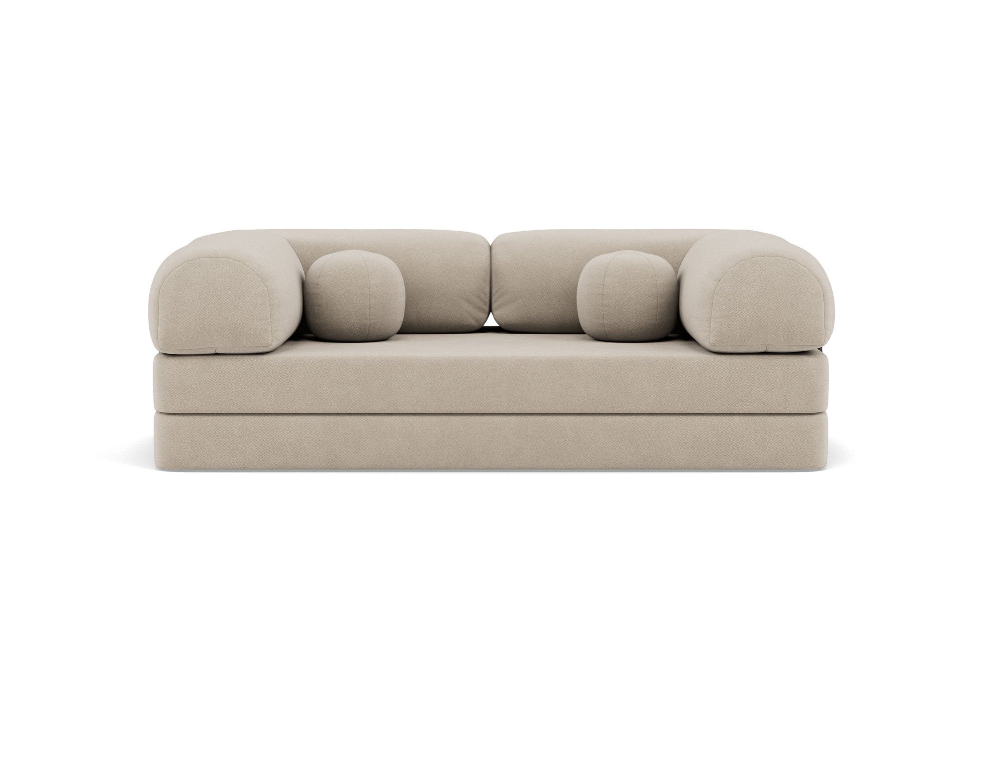 Canapé droit convertible 3 places en velours texturé beige - NEBULA - Best Mobilier - 7