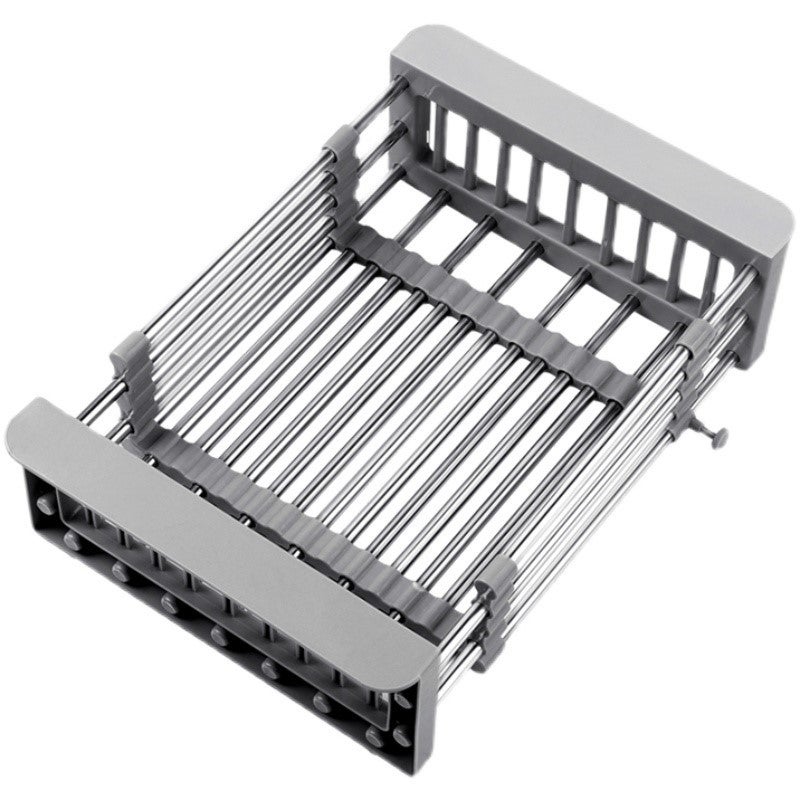Égouttoir d’évier extensible en acier inoxydable 285-465 mm – Organisateur de cuisine réglable 22,5 × 9,5 cm - 5