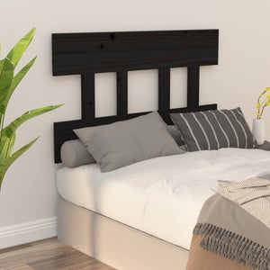 Testiera Per Letto Nera 72,5x3x81 Cm In Legno Massello Di Pino - 8
