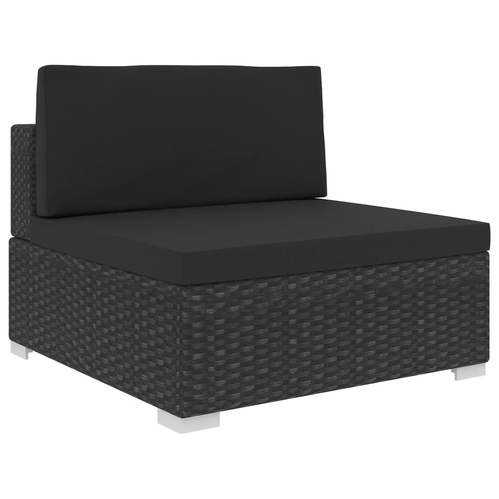 Maison Exclusive - Set Divani da Giardino 5 pz con Cuscini in Polyrattan Nero - 5