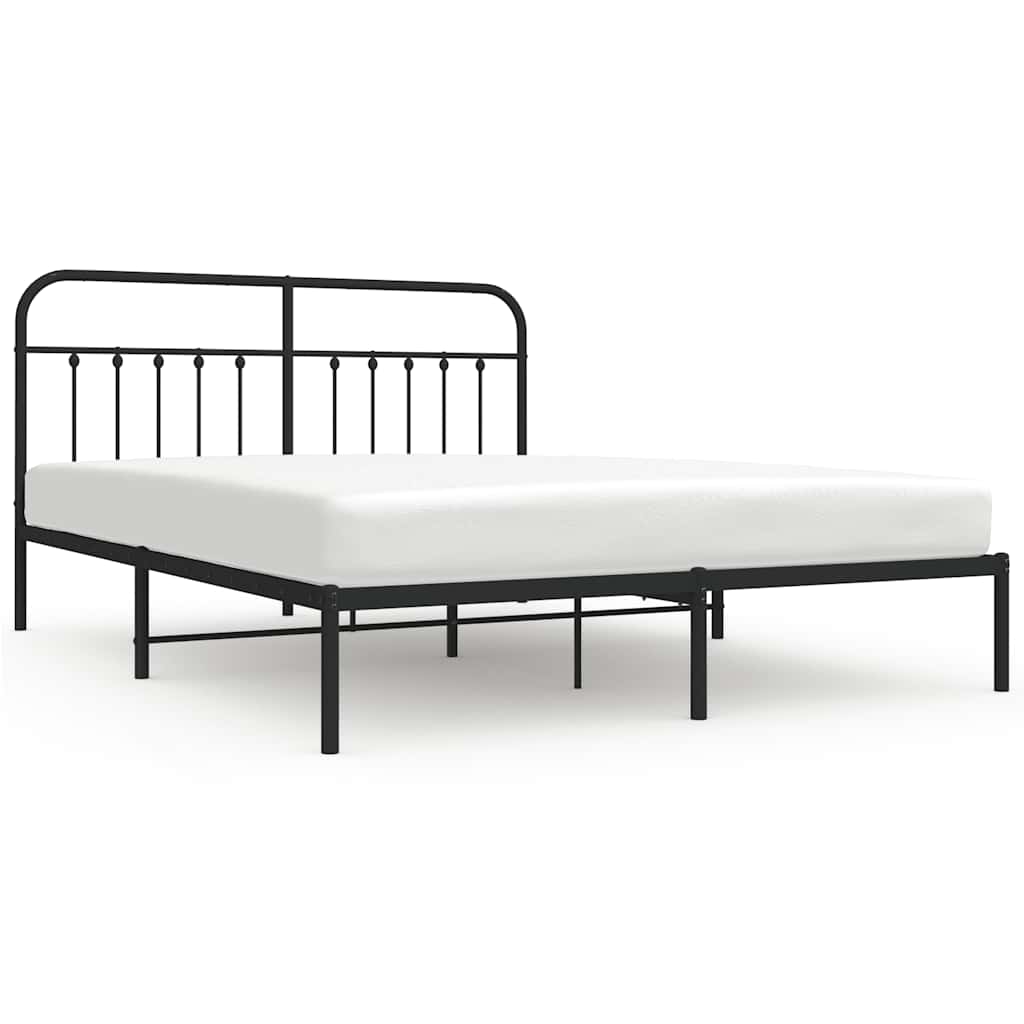 Łóżko Metalowe Czarne Rama Łóżka Ze Stelażem Do Sypialni Pokoju 183x213 cm