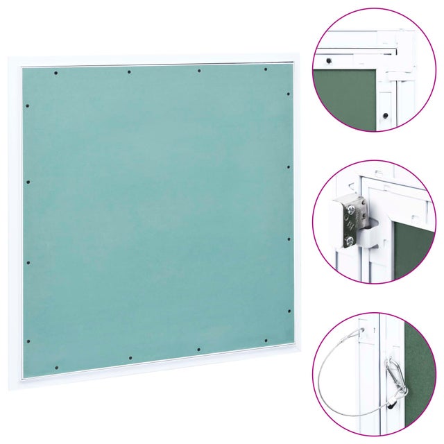 vidaXL Painel acesso moldura de alumínio e gesso cartonado 600x600 mm