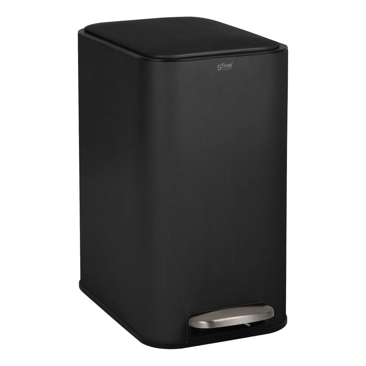 5Five Simply Smart Cubo De Basura Rectangular Y Estrecho Con Pedal Delta, 20 L, 5Five Negro , Leroy Merlin