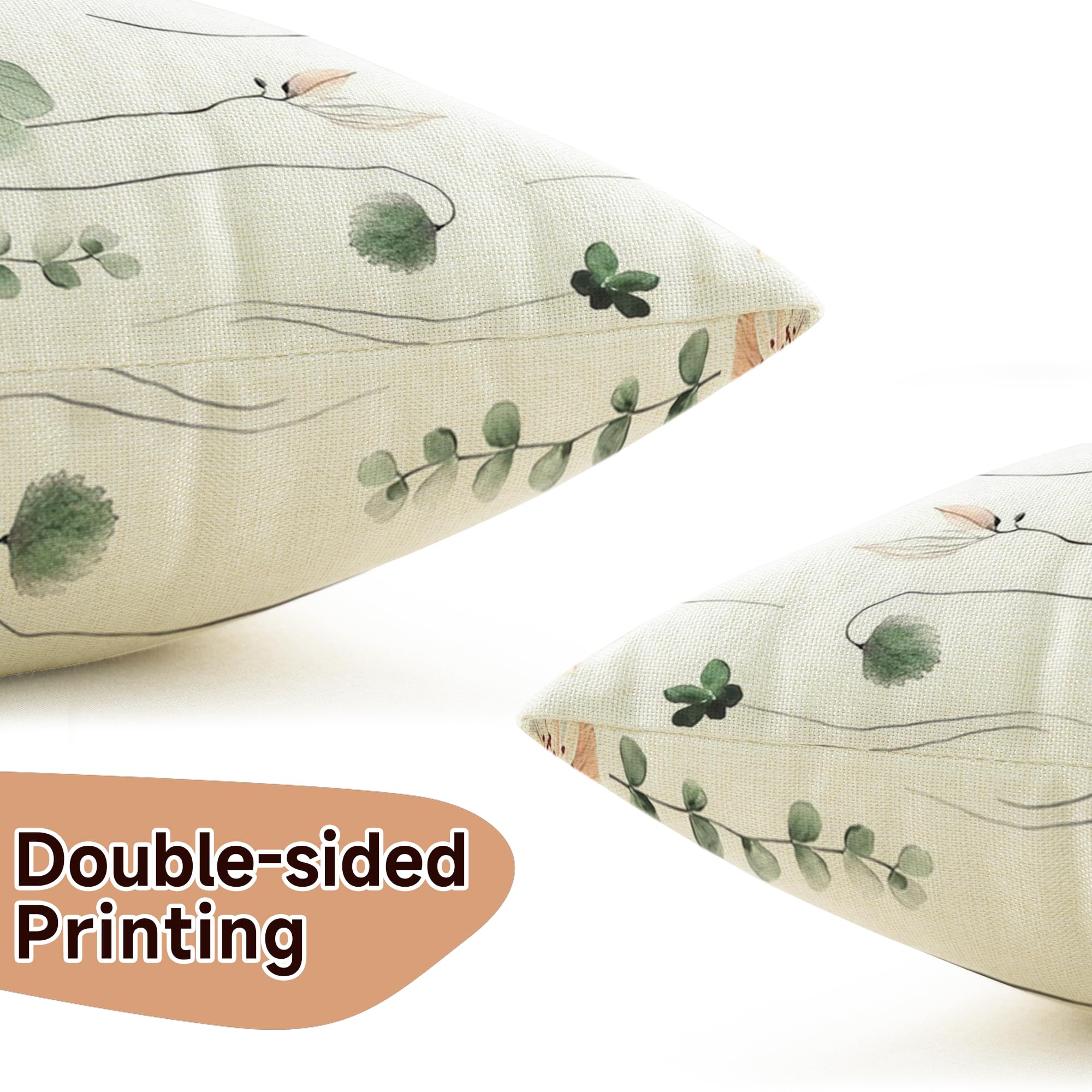 Conjunto de 2 capas de almofada decorativas, estampado floral em aguarela, adequadas para sofás, quartos e salas de estar, 40 x 40 cm - 6