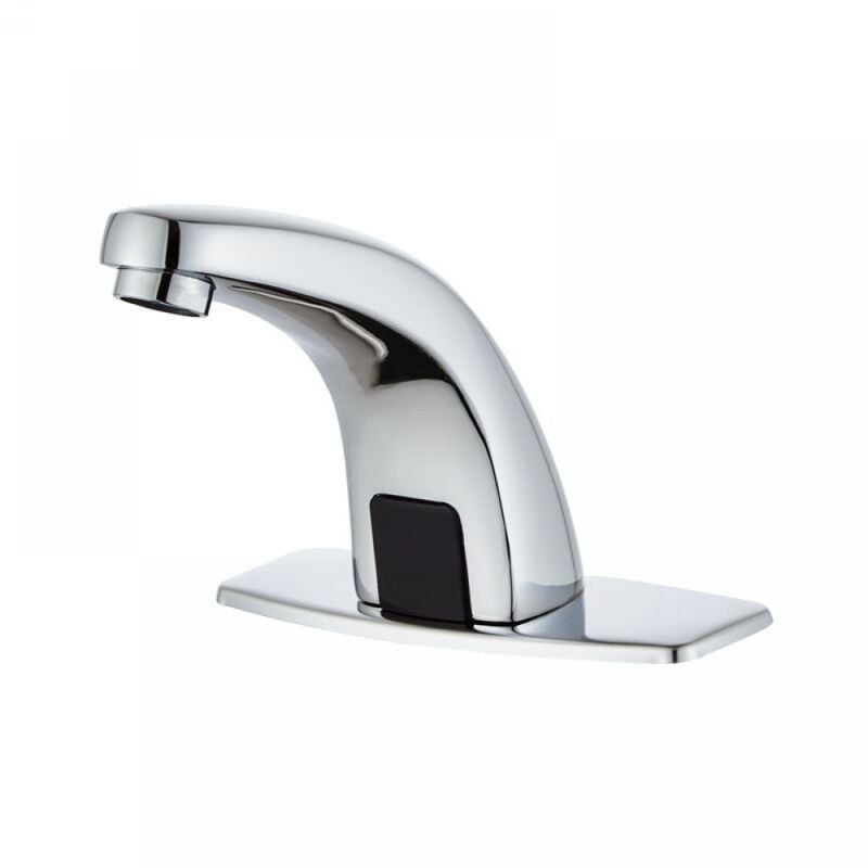 Automatyczna bateria umywalkowa bezdotykowa z perforowaną pokrywą, czujnikiem prądu stałego, chrom