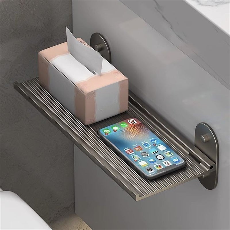 Étagère pliable de 30 cm, Étagère pliable murale, rangement mural salle de bain, support de lavabo mural, Étagère murale sans perçage - 4