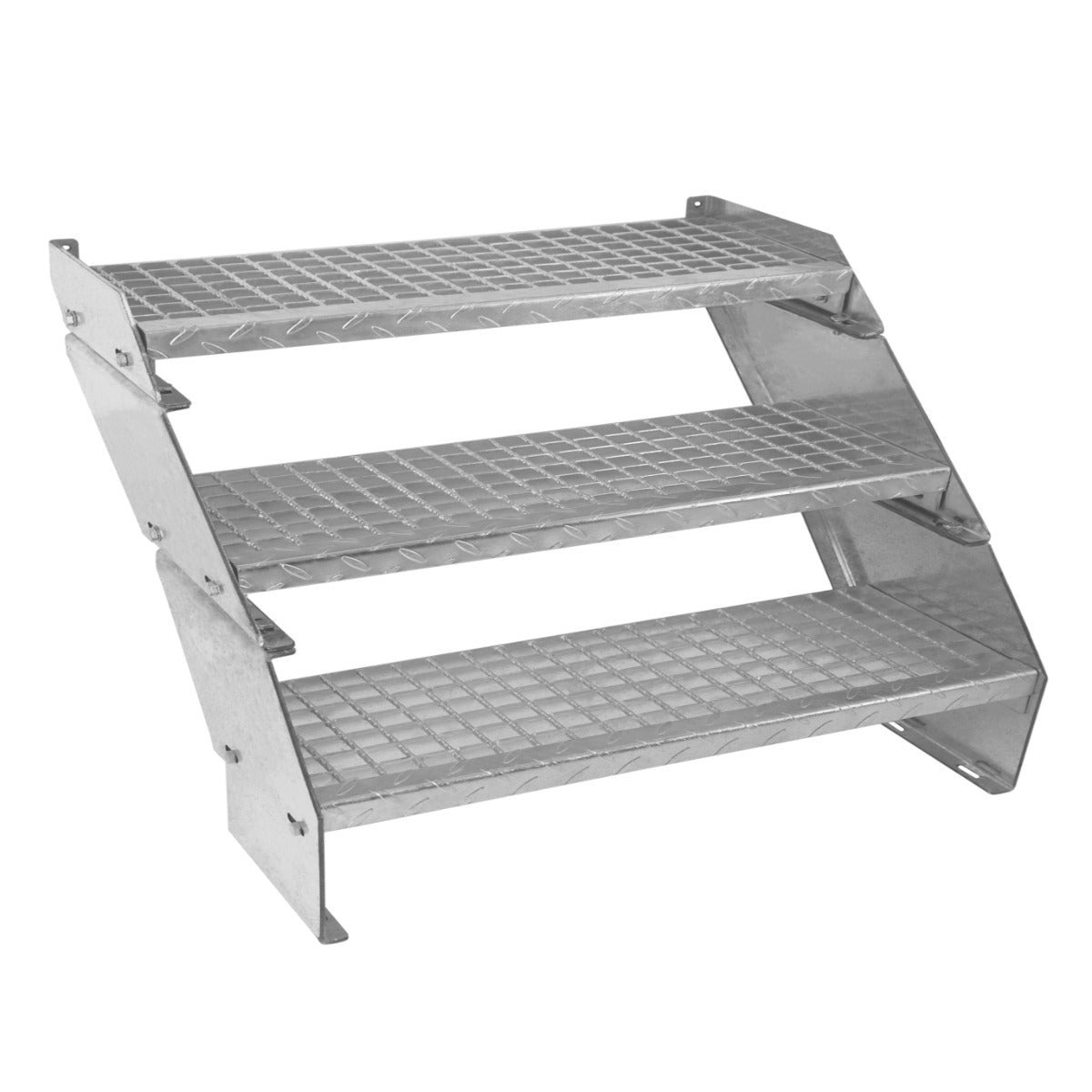 Scale in metallo aggiuntivo regolabile in altezza 90 cm Argento Acciaio zincato 2 gradini componibili Griglia resistente - 6