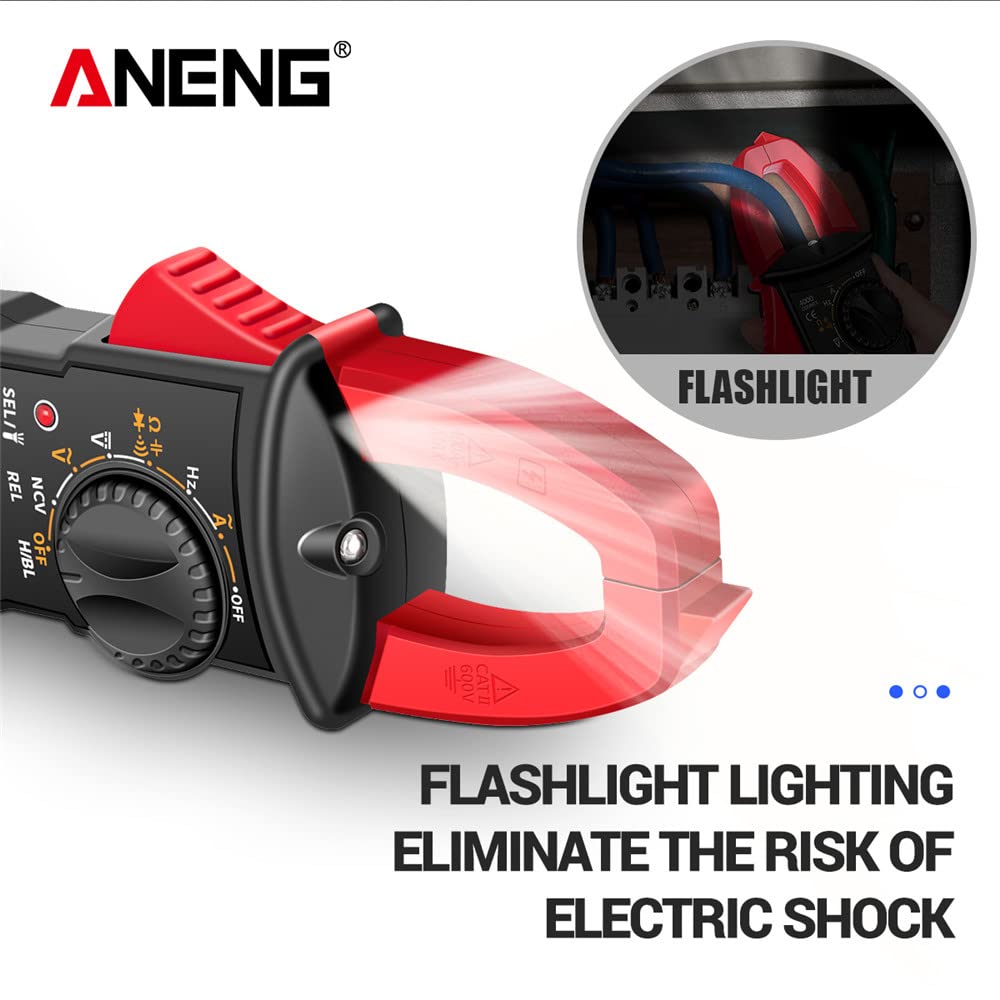 Multimètre numérique, pince ampèremétrique numérique ST180 4 000 points, multimètre de courant alternatif, rouge (sans batterie) - 5