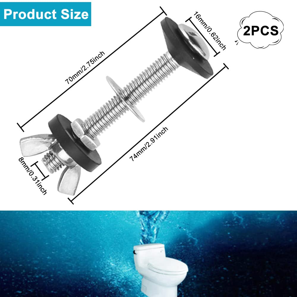 2 PCS Kits de Boulon de Réservoir de Toilette Fixation Réservoir WC Boulons de Réservoir de Chasse d'Eau Boulons de Réservoir à Cuvette Kit - 2